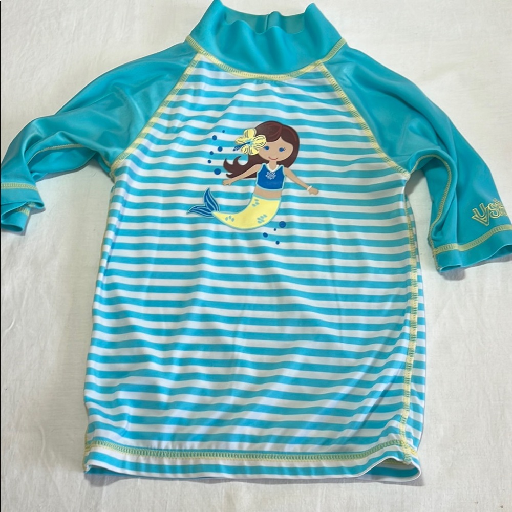 4T UV Skinz Swim Rash Guard with Mermaid Design - Blue